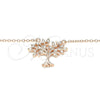 Sterling Silver Pendant Necklace, Tree Design, with White Cubic Zirconia, Polished, Rose Gold Finish, 04.336.0045.1.16 (01 MM Thickness, 16 Inches Length)