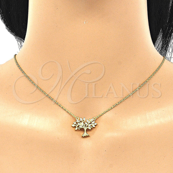 Sterling Silver Necklace — Pendant Necklace Tree Design with White Cubic Zirconia — alternate product view — SKU 130783 | Plata 925 collar — Pendant Necklace Tree diseño with blanco Cubic Zirconia — SKU 130783