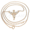 Sterling Silver Pendant Necklace, Angel Design, with White Micro Pave, Polished, Rose Gold Finish, 04.336.0012.1.16 (01 MM Thickness, 16 Inches Length)