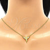 Sterling Silver Pendant Necklace, Angel Design, with White Micro Pave, Polished, Golden Finish, 04.336.0012.2.16 (01 MM Thickness, 16 Inches Length)