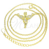 Sterling Silver Pendant Necklace, Angel Design, with White Micro Pave, Polished, Golden Finish, 04.336.0012.2.16 (01 MM Thickness, 16 Inches Length)