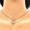 Sterling Silver Pendant Necklace, with White Cubic Zirconia, Polished, Rose Gold Finish, 04.336.0159.1.16 (01 MM Thickness, 16 Inches Length)