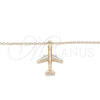 Sterling Silver Pendant Necklace, with White Cubic Zirconia, Polished, Rose Gold Finish, 04.336.0159.1.16 (01 MM Thickness, 16 Inches Length)