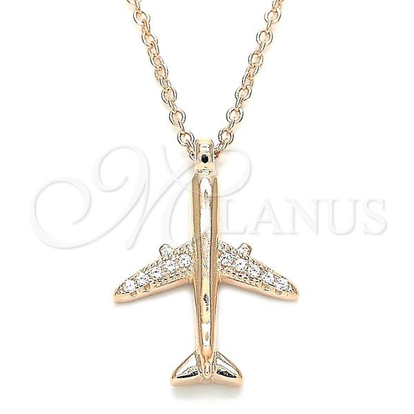 Sterling Silver Necklace — Pendant Necklace with White Cubic Zirconia Polished Rose — main product view — SKU 130788 | Plata 925 collar — Pendant Necklace with blanco Cubic Zirconia pulido Rose — SKU 130788