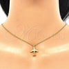 Sterling Silver Pendant Necklace, with White Cubic Zirconia, Polished, Golden Finish, 04.336.0159.2.16 (01 MM Thickness, 16 Inches Length)