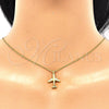 Sterling Silver Pendant Necklace, with White Cubic Zirconia, Polished, Golden Finish, 04.336.0159.2.16 (01 MM Thickness, 16 Inches Length)