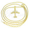 Sterling Silver Pendant Necklace, with White Cubic Zirconia, Polished, Golden Finish, 04.336.0159.2.16 (01 MM Thickness, 16 Inches Length)