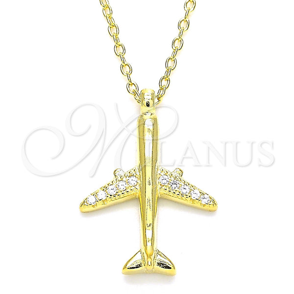 Sterling Silver Necklace — Pendant Necklace with White Cubic Zirconia Polished 04. — main product view — SKU 130789 | Plata 925 collar — Pendant Necklace with blanco Cubic Zirconia pulido 04. — SKU 130789