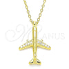Sterling Silver Pendant Necklace, with White Cubic Zirconia, Polished, Golden Finish, 04.336.0159.2.16 (01 MM Thickness, 16 Inches Length)