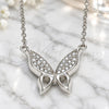 Sterling Silver Pendant Necklace, Butterfly Design, with White Cubic Zirconia, Polished, Rhodium Finish, 04.336.0160.16 (01 MM Thickness, 16 Inches Length)