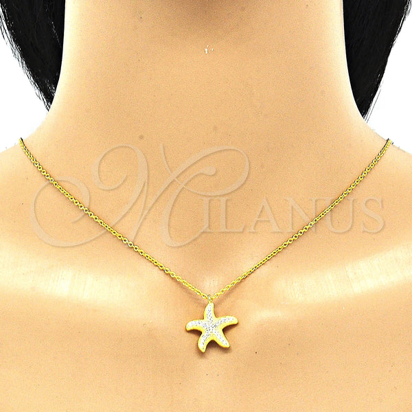 Sterling Silver Necklace — Pendant Necklace with White Cubic Zirconia Polished 04. — alternate product view — SKU 130793 | Plata 925 collar — Pendant Necklace with blanco Cubic Zirconia pulido 04. — SKU 130793