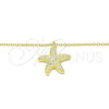 Sterling Silver Pendant Necklace, with White Cubic Zirconia, Polished, Golden Finish, 04.336.0170.2.16 (01 MM Thickness, 16 Inches Length)