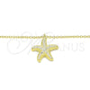 Sterling Silver Pendant Necklace, with White Cubic Zirconia, Polished, Golden Finish, 04.336.0170.2.16 (01 MM Thickness, 16 Inches Length)