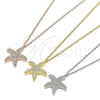 Sterling Silver Pendant Necklace, with White Cubic Zirconia, Polished, Golden Finish, 04.336.0170.2.16 (01 MM Thickness, 16 Inches Length)