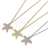 Sterling Silver Pendant Necklace, with White Cubic Zirconia, Polished, Golden Finish, 04.336.0170.2.16 (01 MM Thickness, 16 Inches Length)