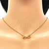 Sterling Silver Pendant Necklace, Infinite Design, with White Cubic Zirconia, Polished, Golden Finish, 04.336.0173.2.16 (01 MM Thickness, 16 Inches Length)