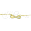 Sterling Silver Pendant Necklace, Infinite Design, with White Cubic Zirconia, Polished, Golden Finish, 04.336.0173.2.16 (01 MM Thickness, 16 Inches Length)
