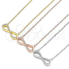 Sterling Silver Pendant Necklace, Infinite Design, with White Cubic Zirconia, Polished, Golden Finish, 04.336.0173.2.16 (01 MM Thickness, 16 Inches Length)