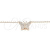 Sterling Silver Pendant Necklace, Butterfly Design, with White Cubic Zirconia, Polished, Rose Gold Finish, 04.336.0042.1.16 (01 MM Thickness, 16 Inches Length)