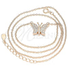 Sterling Silver Pendant Necklace, Butterfly Design, with White Cubic Zirconia, Polished, Rose Gold Finish, 04.336.0042.1.16 (01 MM Thickness, 16 Inches Length)