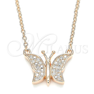 Sterling Silver Necklace — Pendant Necklace Butterfly Design with White Cubic Zirconia — main product view — SKU 130802 | Plata 925 collar — Pendant Necklace Butterfly diseño with blanco Cubic Zirconia — SKU 130802