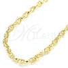 Oro Laminado Basic Necklace, Gold Filled Style Mariner and Puff Mariner Design, Polished, Golden Finish, 04.63.1393.24 (08 MM Thickness, 24 Inches Length)