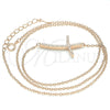 Sterling Silver Pendant Necklace, Cross Design, with White Cubic Zirconia, Polished, Rose Gold Finish, 04.336.0180.1.16 (01 MM Thickness, 16 Inches Length)