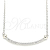Sterling Silver Pendant Necklace, Heart Design, with White Cubic Zirconia, Polished, Rhodium Finish, 04.336.0182.16 (01 MM Thickness, 16 Inches Length)
