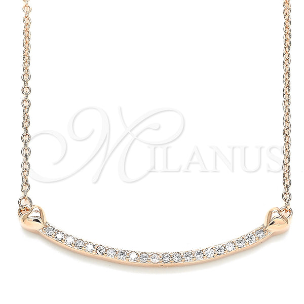 Sterling Silver Necklace — Pendant Necklace Heart Design with White Cubic Zirconia — main product view — SKU 130816 | Plata 925 collar — Pendant Necklace corazón diseño with blanco Cubic Zirconia — SKU 130816