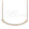 Sterling Silver Pendant Necklace, Heart Design, with White Cubic Zirconia, Polished, Rose Gold Finish, 04.336.0182.1.16 (01 MM Thickness, 16 Inches Length)