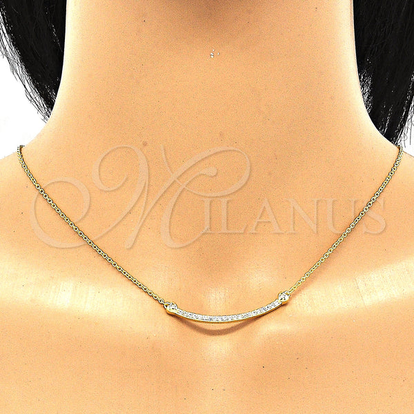 Sterling Silver Necklace — Pendant Necklace Heart Design with White Cubic Zirconia — alternate product view — SKU 130817 | Plata 925 collar — Pendant Necklace corazón diseño with blanco Cubic Zirconia — SKU 130817