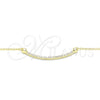 Sterling Silver Pendant Necklace, Heart Design, with White Cubic Zirconia, Polished, Golden Finish, 04.336.0182.2.16 (01 MM Thickness, 16 Inches Length)