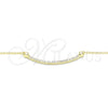 Sterling Silver Pendant Necklace, Heart Design, with White Cubic Zirconia, Polished, Golden Finish, 04.336.0182.2.16 (01 MM Thickness, 16 Inches Length)