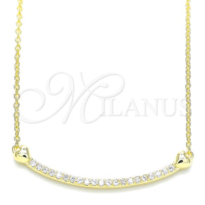 Sterling Silver Necklace — Pendant Necklace Heart Design with White Cubic Zirconia — main product view — SKU 130817 | Plata 925 collar — Pendant Necklace corazón diseño with blanco Cubic Zirconia — SKU 130817