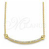 Sterling Silver Pendant Necklace, Heart Design, with White Cubic Zirconia, Polished, Golden Finish, 04.336.0182.2.16 (01 MM Thickness, 16 Inches Length)