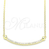 Sterling Silver Pendant Necklace, Heart Design, with White Cubic Zirconia, Polished, Golden Finish, 04.336.0182.2.16 (01 MM Thickness, 16 Inches Length)