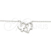 Sterling Silver Pendant Necklace, Bird and Heart Design, with White Micro Pave, Polished, Rhodium Finish, 04.336.0183.16 (01 MM Thickness, 16 Inches Length)