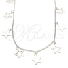 Sterling Silver Pendant Necklace, Star Design, Polished, Rhodium Finish, 04.336.0184.16 (01 MM Thickness, 16 Inches Length)