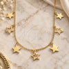 Sterling Silver Pendant Necklace, Star Design, Polished, Golden Finish, 04.336.0184.2.16 (01 MM Thickness, 16 Inches Length)