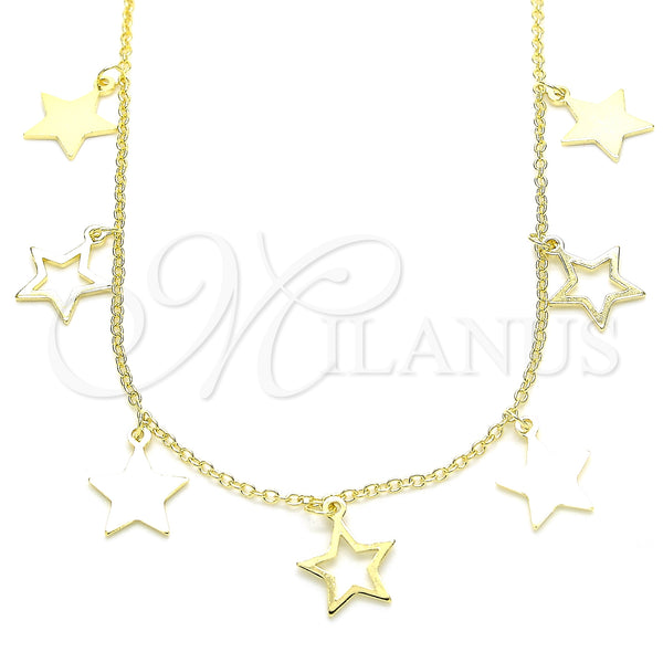 Sterling Silver Necklace — Pendant Necklace Star Design Polished 04. 01 MM — main product view — SKU 130823 | Plata 925 collar — Pendant Necklace estrella diseño pulido 04. 01 MM — SKU 130823