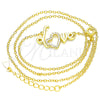 Sterling Silver Pendant Necklace, Love and Heart Design, with White Cubic Zirconia, Polished, Golden Finish, 04.336.0185.2.16 (01 MM Thickness, 16 Inches Length)