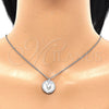 Sterling Silver Pendant Necklace, with White Cubic Zirconia, Polished, Rhodium Finish, 04.336.0186.16 (01 MM Thickness, 16 Inches Length)