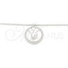 Sterling Silver Pendant Necklace, with White Cubic Zirconia, Polished, Rhodium Finish, 04.336.0186.16 (01 MM Thickness, 16 Inches Length)