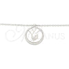 Sterling Silver Pendant Necklace, with White Cubic Zirconia, Polished, Rhodium Finish, 04.336.0186.16 (01 MM Thickness, 16 Inches Length)