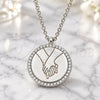 Sterling Silver Pendant Necklace, with White Cubic Zirconia, Polished, Rhodium Finish, 04.336.0186.16 (01 MM Thickness, 16 Inches Length)