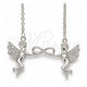 Sterling Silver Pendant Necklace, Angel and Infinite Design, with White Cubic Zirconia, Polished, Rhodium Finish, 04.336.0188.16 (01 MM Thickness, 16 Inches Length)