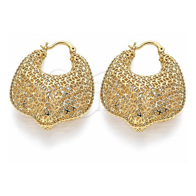 Oro Laminado Medium Hoop, Gold Filled Style Hollow Design, Polished, Golden Finish, 02.26.0267.35