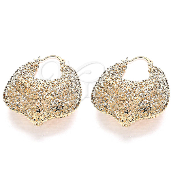Gold Filled Hoop Earrings — Medium Hoop Hollow Design Polished 02.26. — main product view — SKU 130833 | Oro Laminado aretes de aro — Medium Hoop Hollow diseño pulido 02.26. — SKU 130833