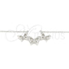 Sterling Silver Pendant Necklace, Butterfly Design, with White Cubic Zirconia, Polished, Rhodium Finish, 04.336.0190.16 (01 MM Thickness, 16 Inches Length)