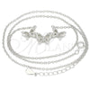 Sterling Silver Pendant Necklace, Butterfly Design, with White Cubic Zirconia, Polished, Rhodium Finish, 04.336.0190.16 (01 MM Thickness, 16 Inches Length)